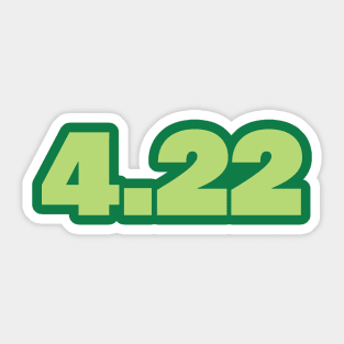 April 22nd Green 4.22 Earth Day Sticker